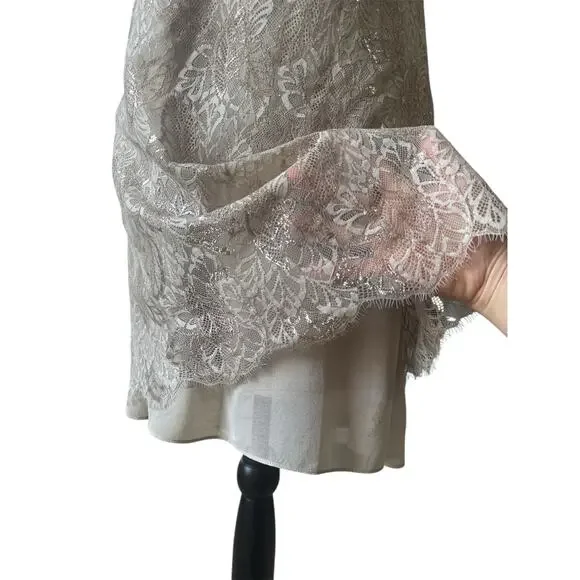 Ralph Lauren Dress Fully Lined Lace Sheath Sleeveless Women's 6 Gold Metallic - Picture 8 of 10